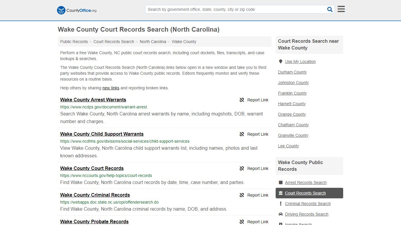 Wake County Court Records Search (North Carolina) - County Office